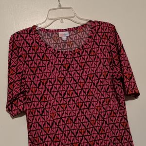 LuLaRoe Purple/Pink Julia Dress. Size large.